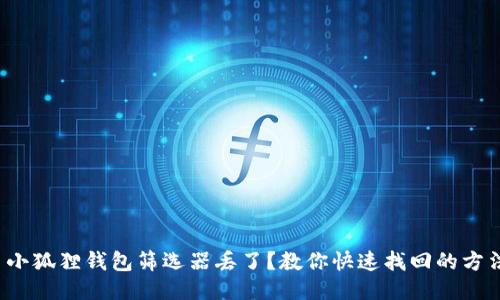 : 小狐狸钱包筛选器丢了?教你快速找回的方法!